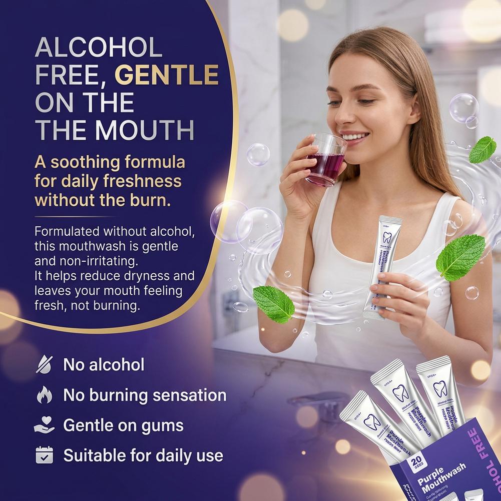 Teeth Whitening Mouthwash - Obat Kumur Ungu untuk Membersihkan Gigi,