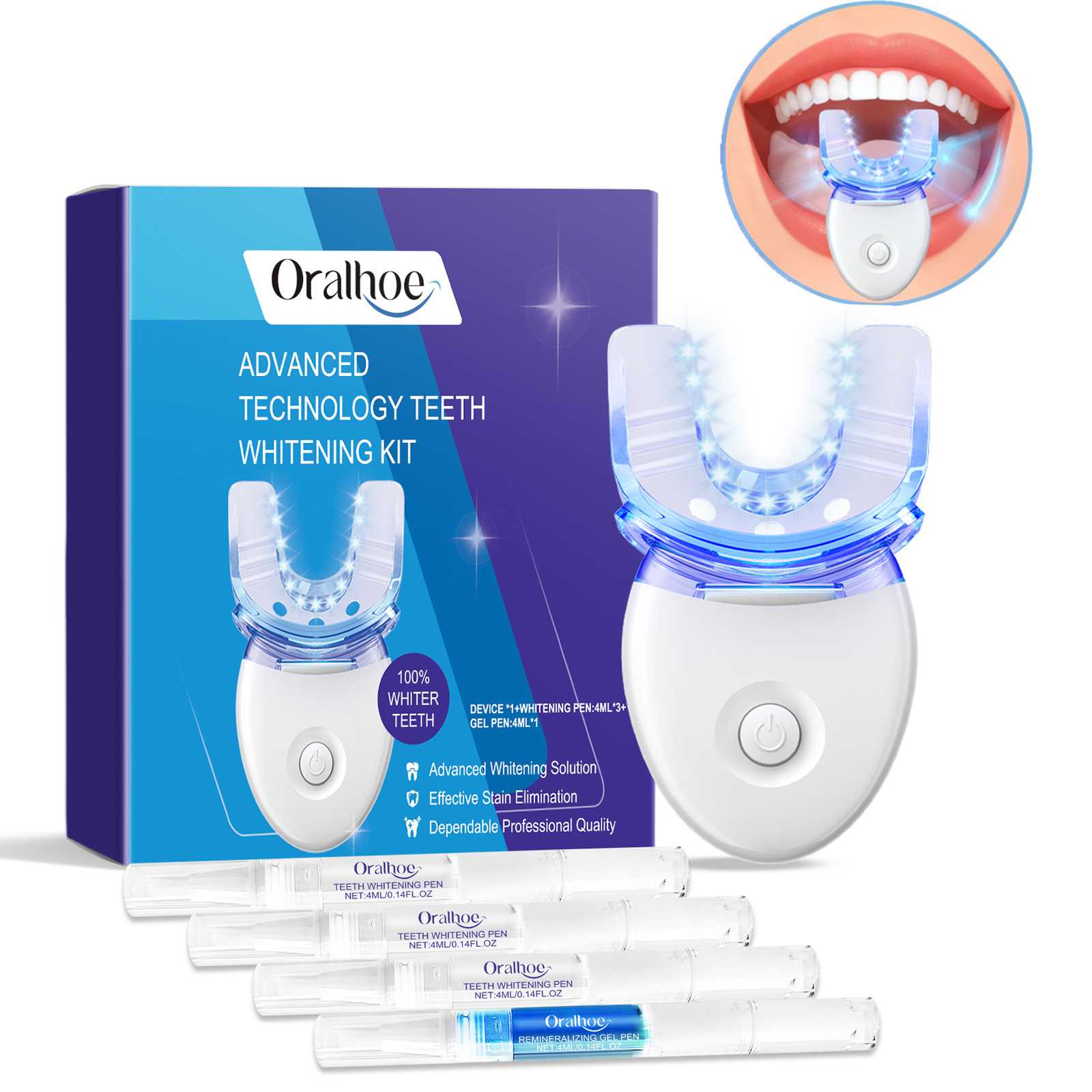 Kit Lampu LED Pemutih Gigi Pro - Teeth Whitening Kit ulasan dan harga